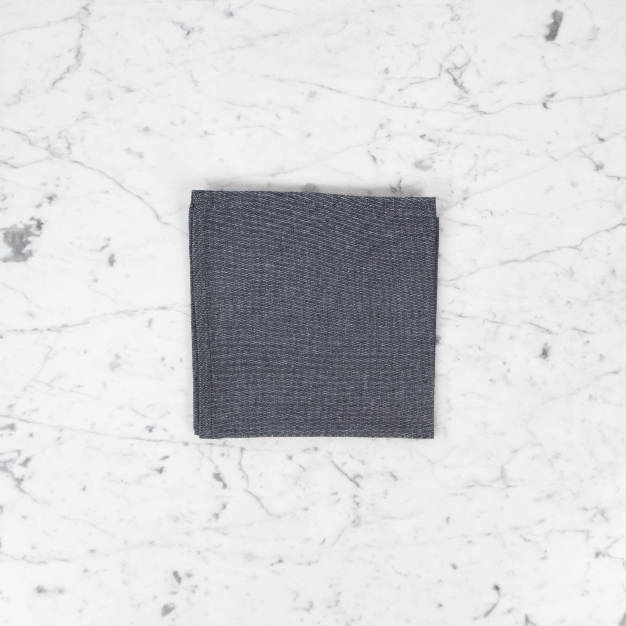 Recycled Cotton Chambray Napkin - Dark Grey - 18 x 18"