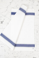 Italian Cotton Kitchen Towel - Herringbone Blue - 26in x 23in
