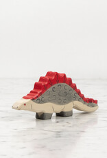 Holztiger Grey Stegosaurus Dinosaur with Red Spines