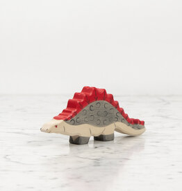 Grey Stegosaurus Dinosaur with Red Spines