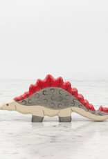 Holztiger Grey Stegosaurus Dinosaur with Red Spines