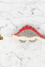 Holztiger Grey Stegosaurus Dinosaur with Red Spines
