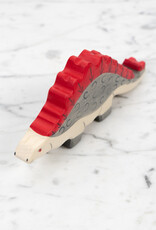Holztiger Grey Stegosaurus Dinosaur with Red Spines