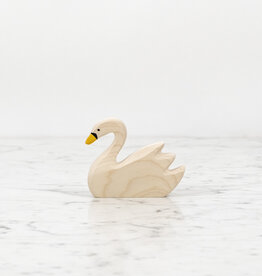 Wooden Swan Swimming