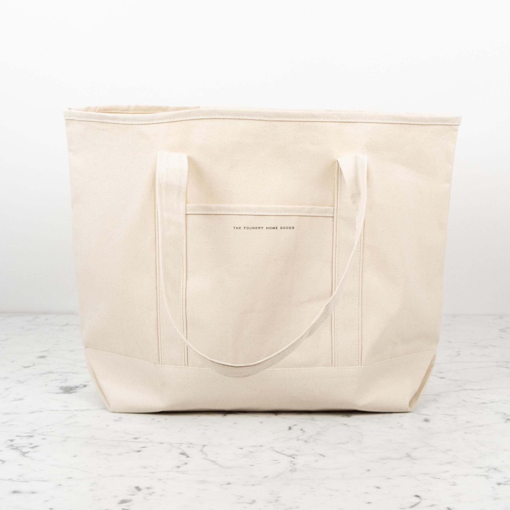Foundry Heavy Cotton Canvas Tote Bag-Jumbo 16x22" Front Pocket