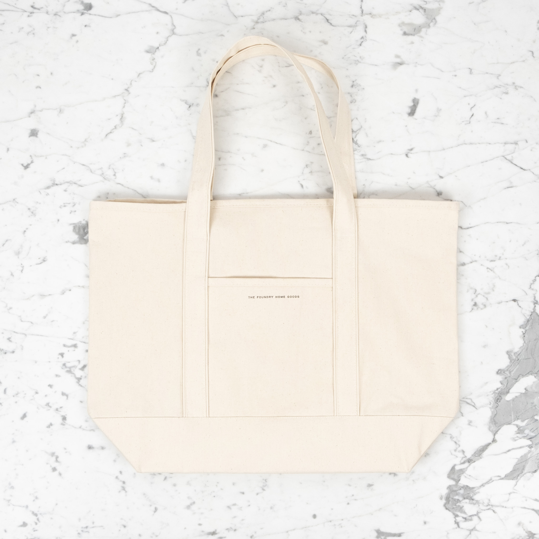 Foundry Heavy Cotton Canvas Tote Bag-Jumbo 16x22" Front Pocket