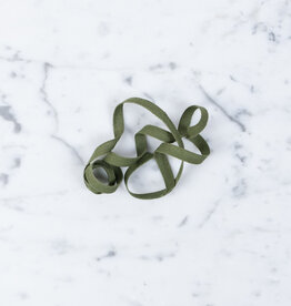 Italian Cotton Ribbon 1/4" Wide- Sold Per Yard- Olive Green