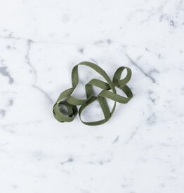 Italian Cotton Ribbon - Olive Green - 1/4 in Width - Sold Per Yard