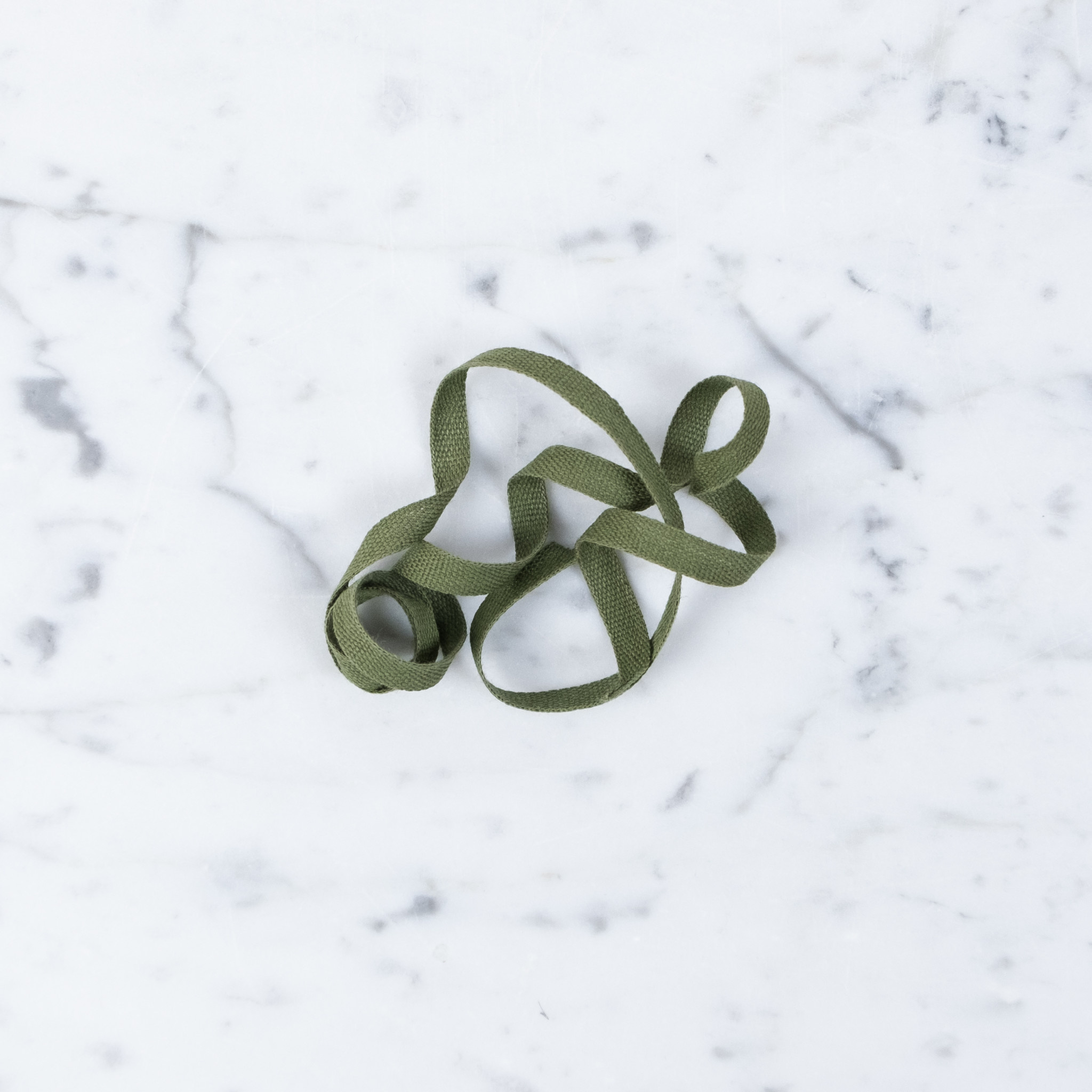 Italian Cotton Ribbon 1/4" Wide- Sold Per Yard- Olive Green