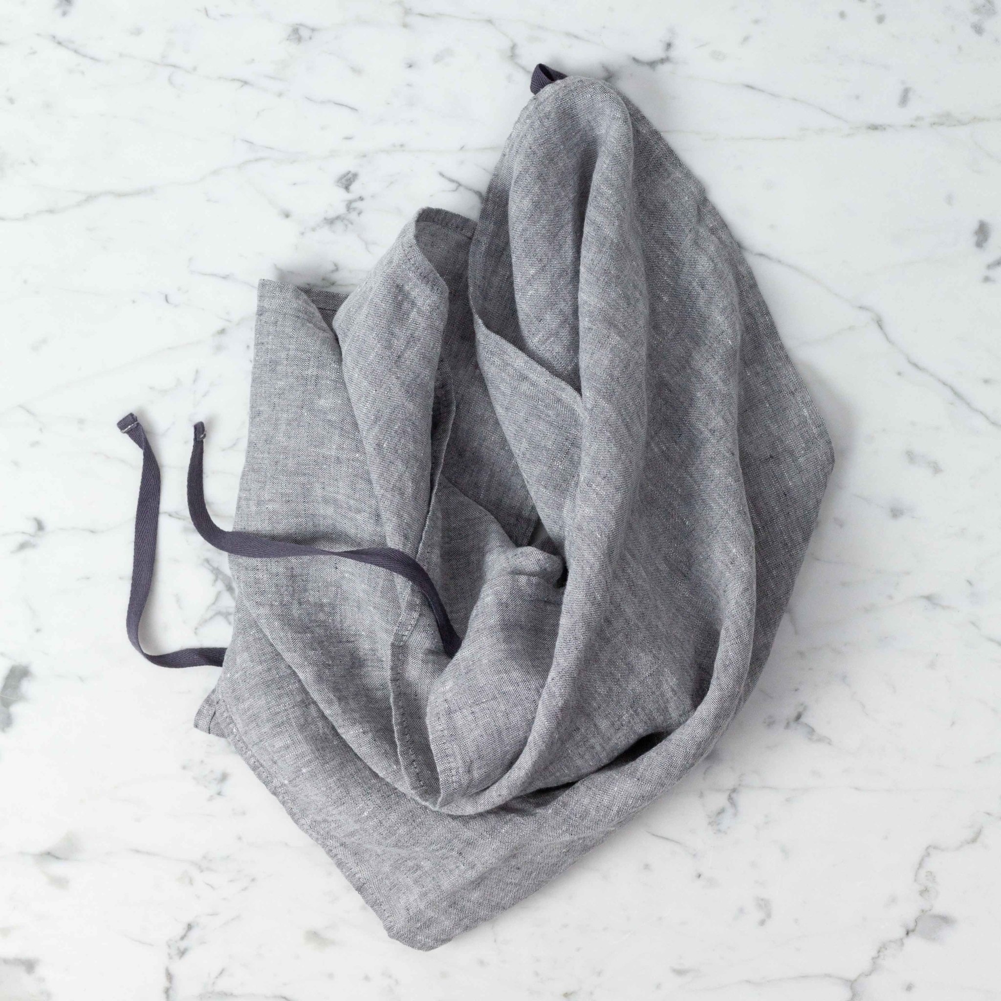 Linge Particulier French Linen Apron Towel - Grey Chine