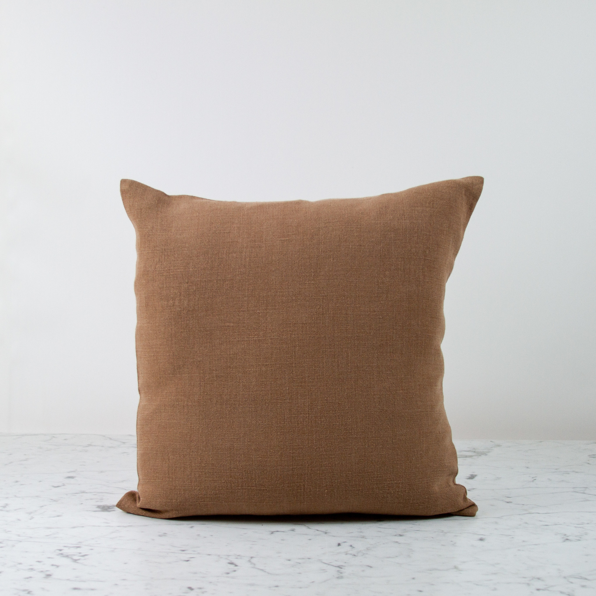 25" Hudson Heavy Belgian Linen Pillow COVER ONLY Cinnamon The