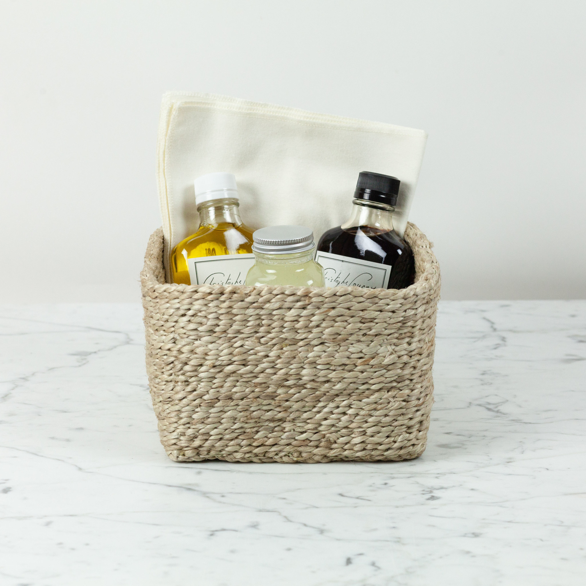 Jute Square Storage Basket  Low- 7 x 7 x 5"