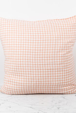 Linge Particulier French Linen Pillow Cover - 25" - Light Copper Gingham