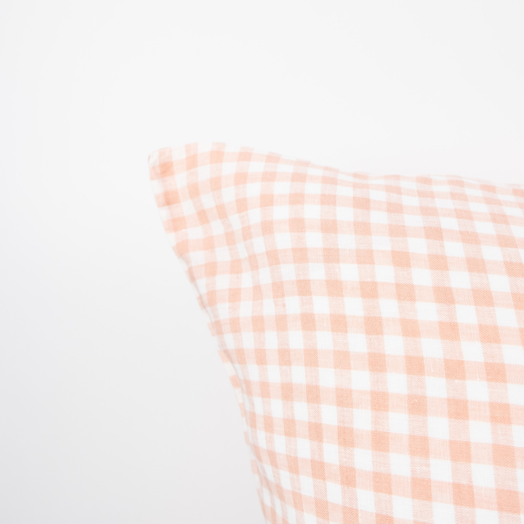 Linge Particulier French Linen Pillow Cover - 25" - Light Copper Gingham