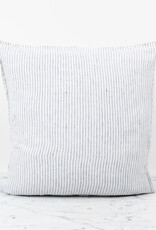 Linge Particulier French Linen Pillow Cover - 20" - White Black Pajama Stripes