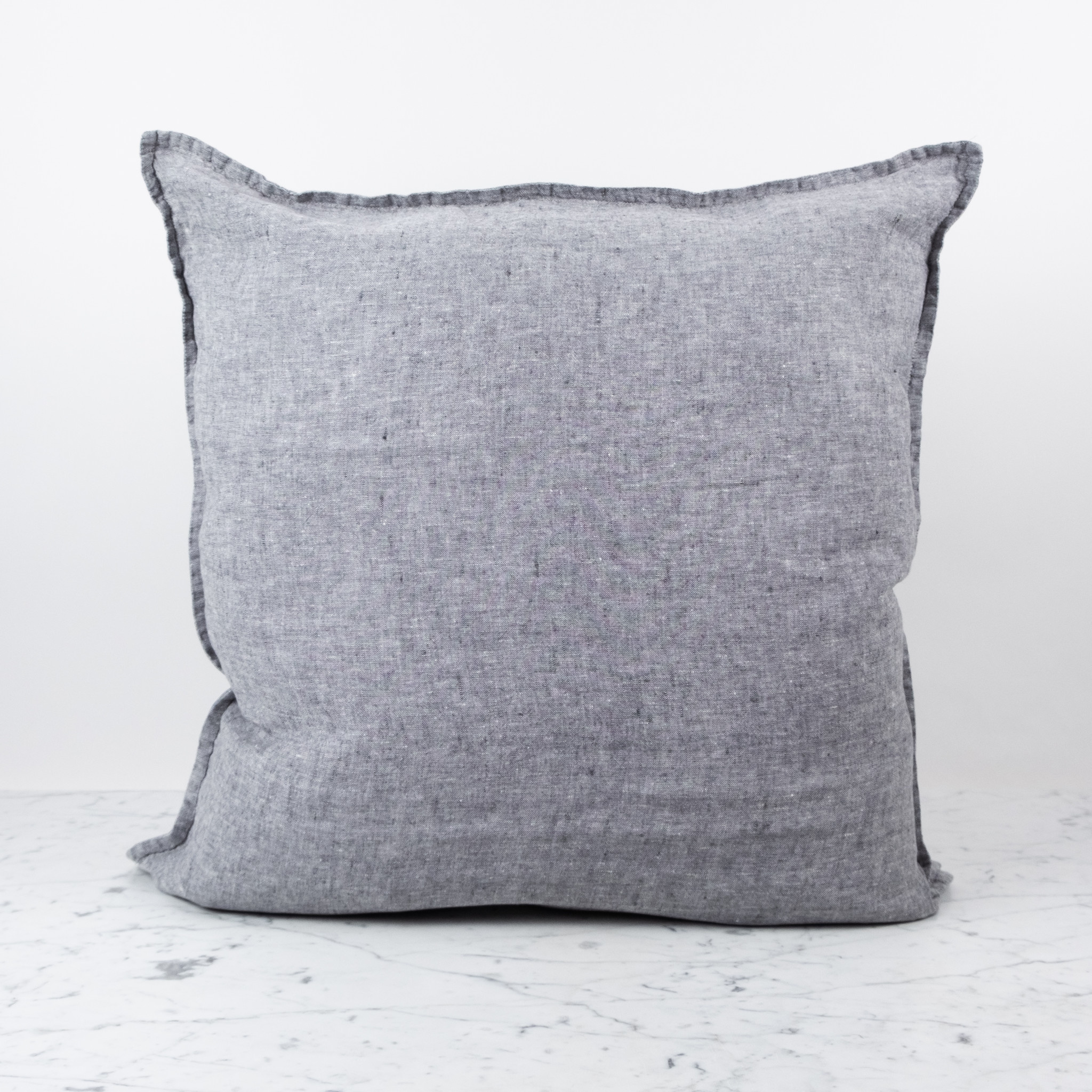 Linge Particulier French Linen Pillow Cover - 25" - Grey Chine