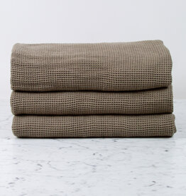 French Linen + Cotton XL Waffle Compact Bath Towel - Optic White - 24 x 40  - The Foundry Home Goods