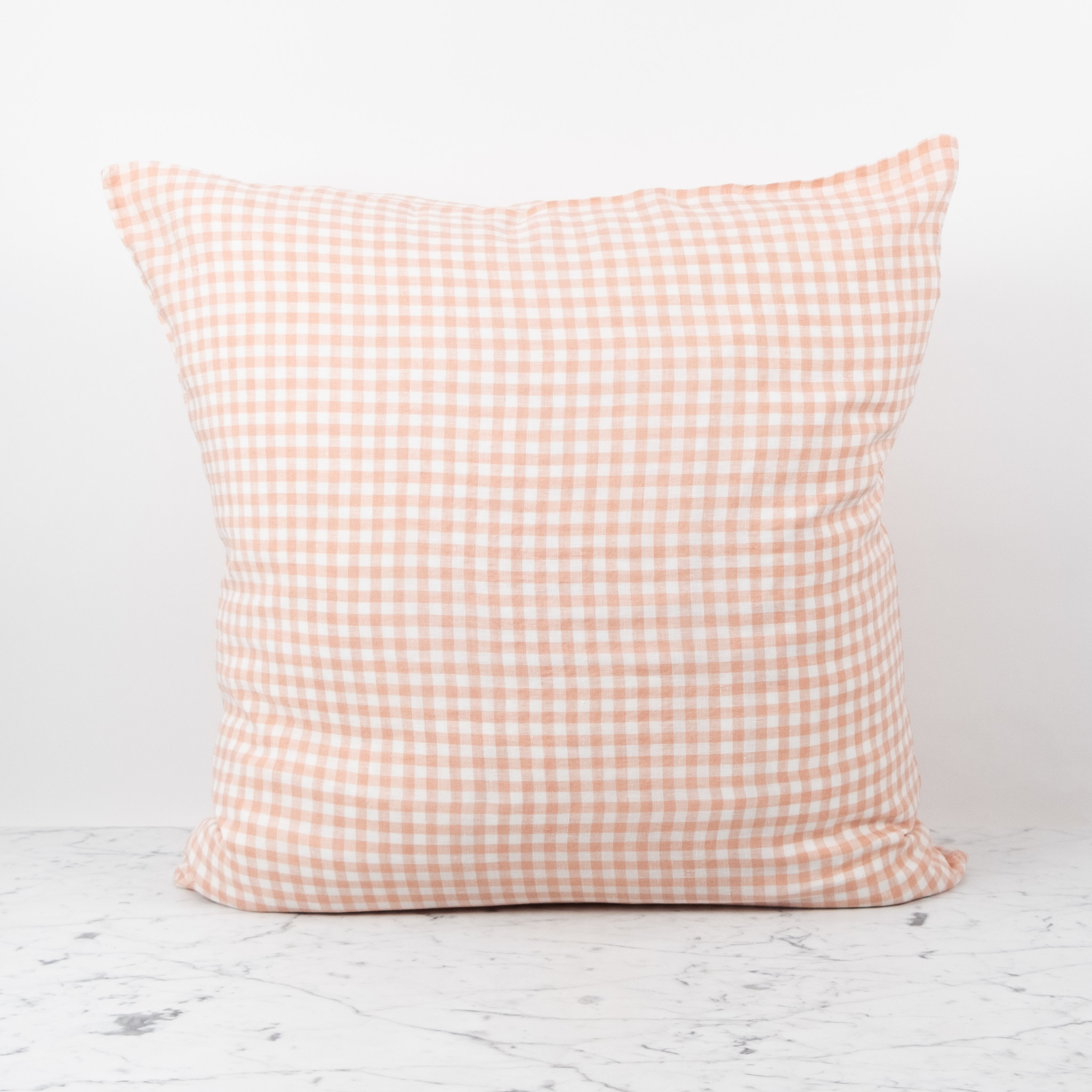 Linge Particulier French Linen Pillow Cover - 20" - Light Copper Gingham