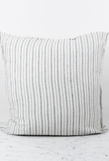 Linge Particulier French Linen Pillow Cover - 20" - Beige + Black Pajama Stripes