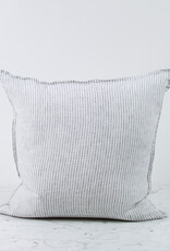 Linge Particulier French Linen Pillow Cover - 20" - White Black Pajama Stripes