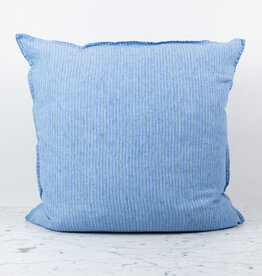 Linge Particulier French Linen Pillow Cover - 25" - Light Blue Pajama Stripe