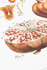 Linen Botanical Print Tea Towel - Pomegranate  - 17" x 24"