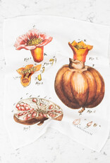 Linen Botanical Print Tea Towel - Pomegranate  - 17" x 24"