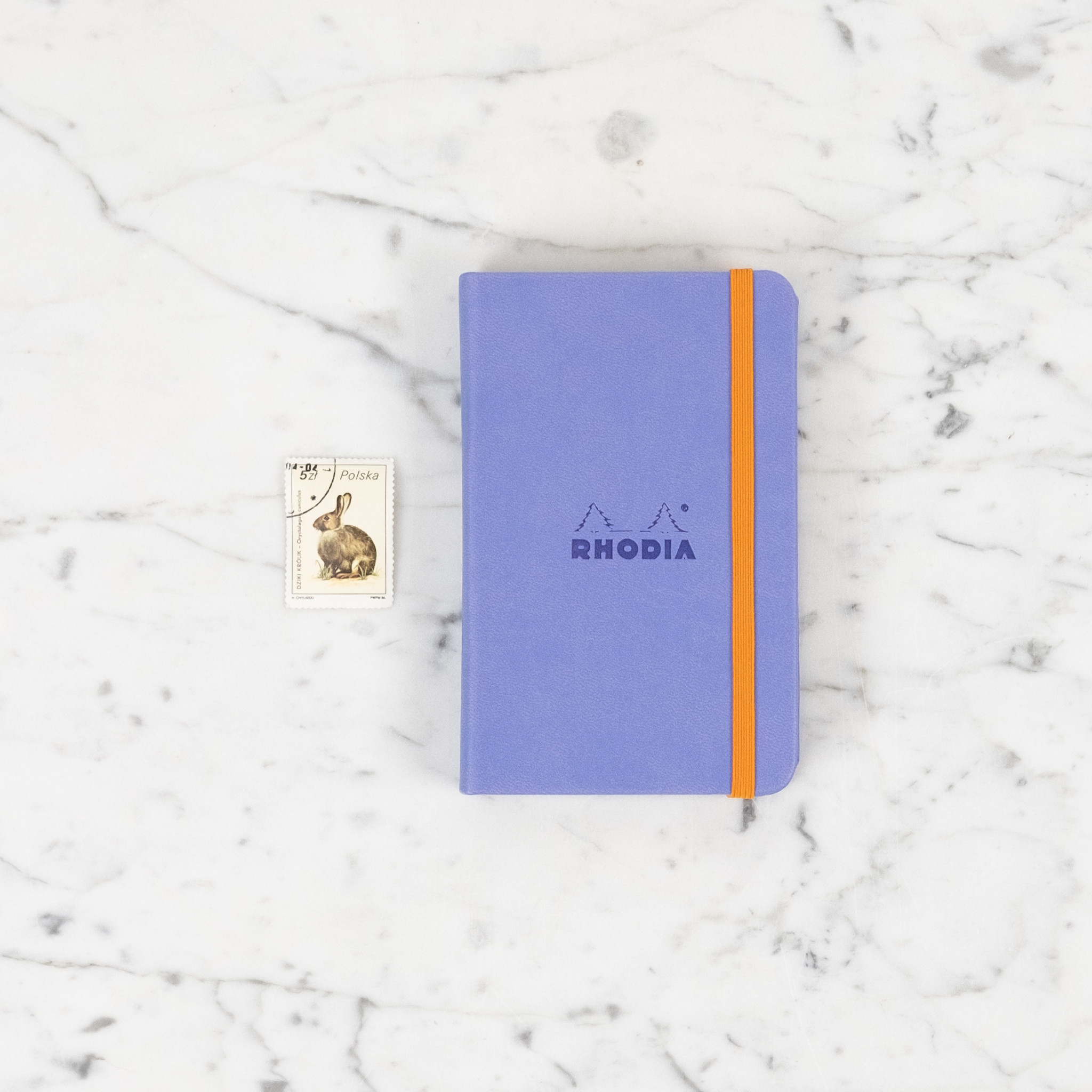 Rhodiarama Hardcover Notebook - Lined -  Iris Periwinkle A6 - 3.5 x 5.5"
