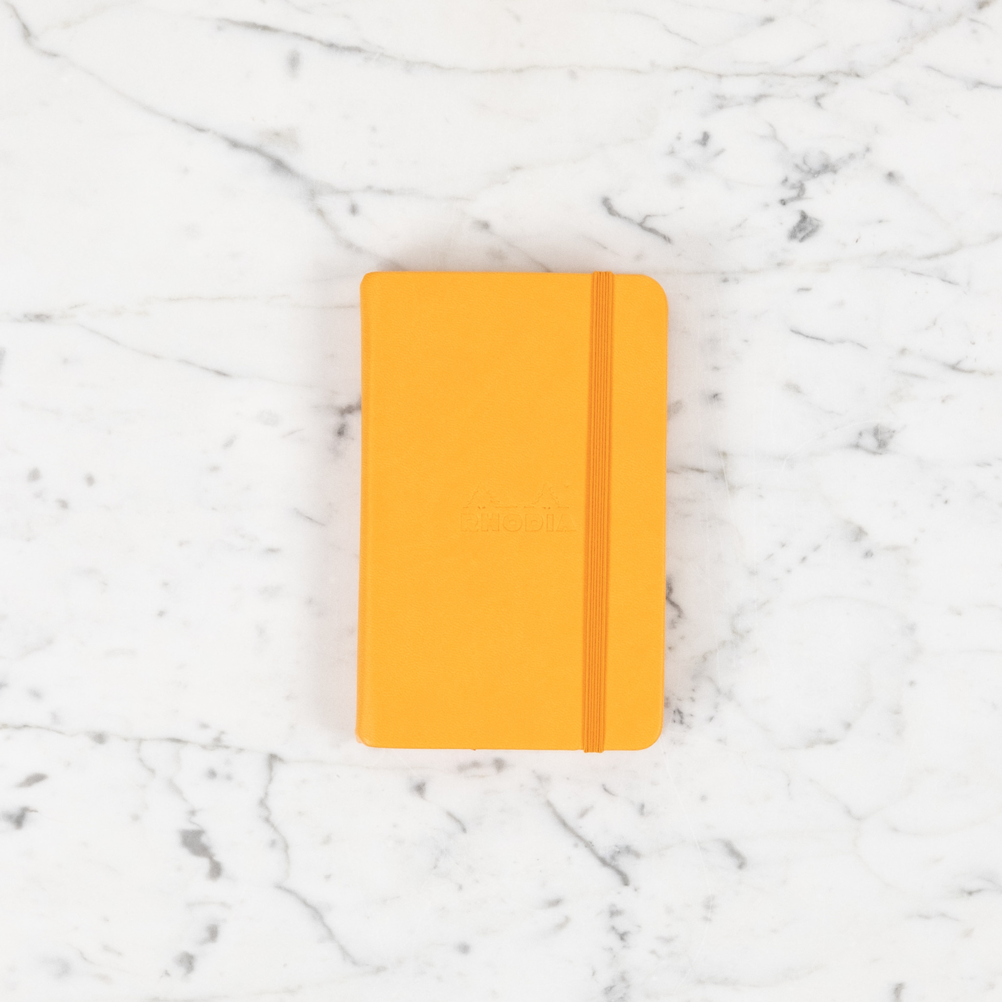 Rhodiarama Hardcover Notebook - Lined -  Marigold Orange A6 - 3.5 x 5.5"