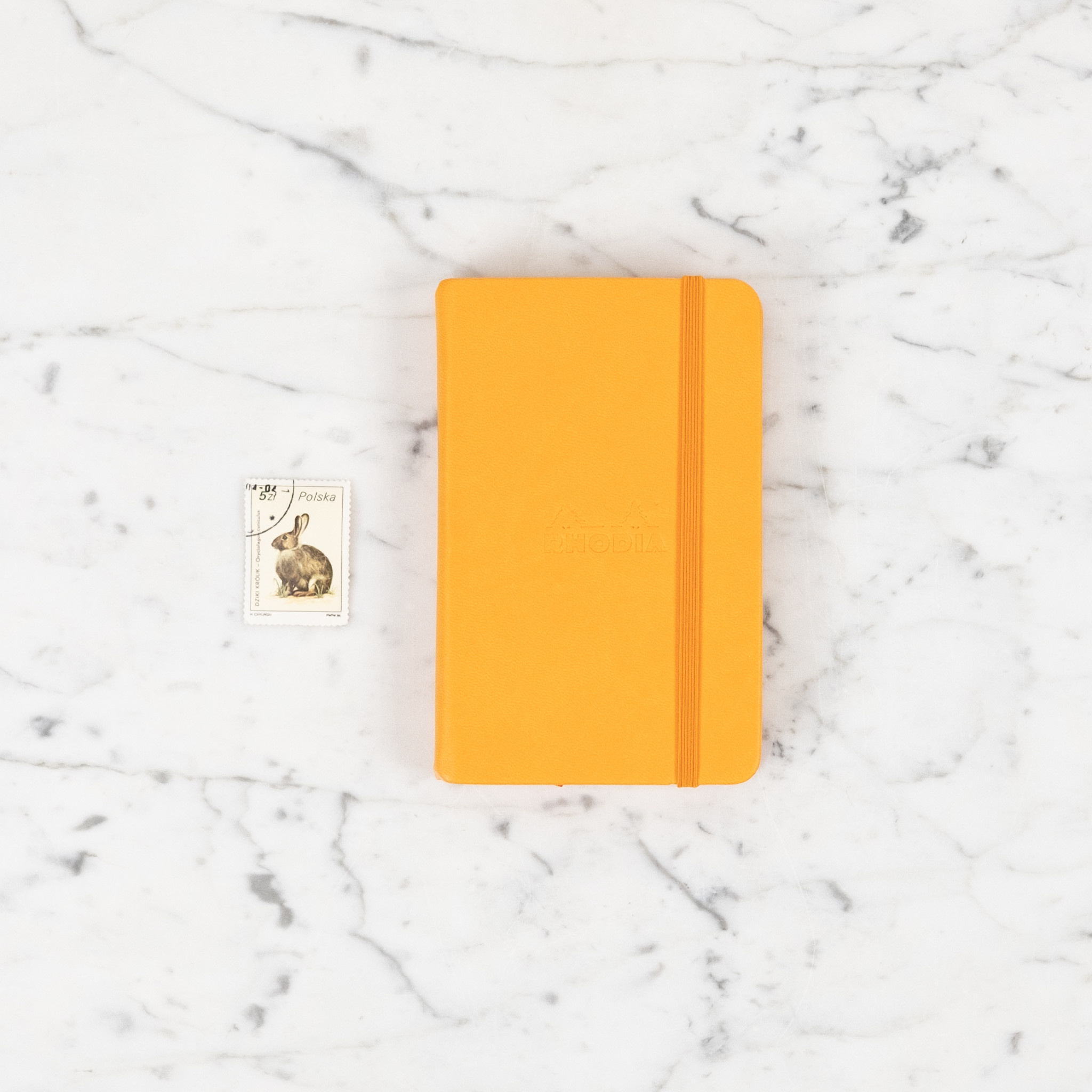 Rhodiarama Hardcover Notebook - Lined -  Marigold Orange A6 - 3.5 x 5.5"