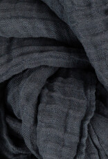 Linge Particulier Washed French Linen Gauze Scarf - Deep Grey - 24 x 70"