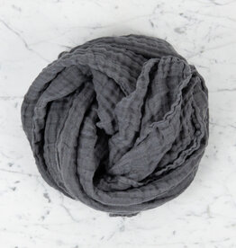 Linge Particulier French Linen + Cotton XL Waffle Bath Towel - Black - 40 x  62