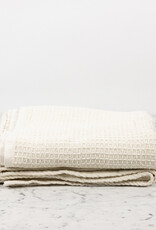 Lithuanian Cotton Waffle Blanket - 57" x 82" - Ecru