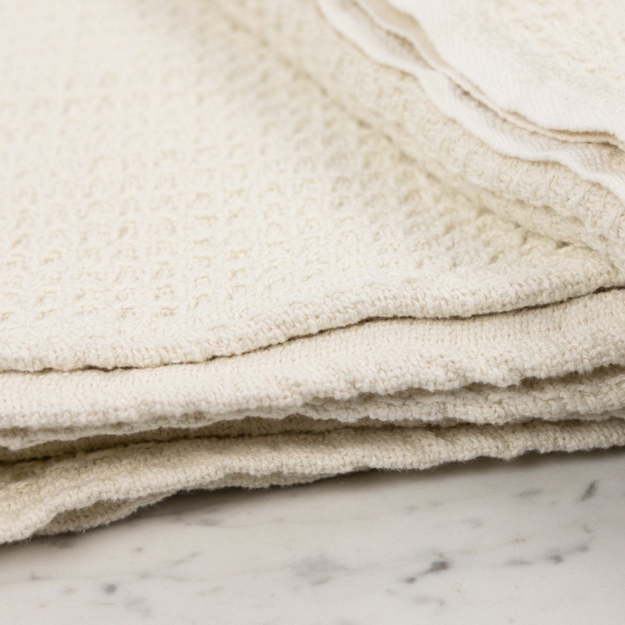 Lithuanian Cotton Waffle Blanket - 57" x 82" - Ecru