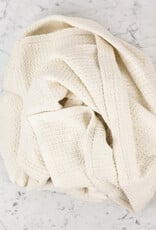 Lithuanian Cotton Waffle Blanket - 57" x 82" - Ecru