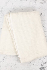 Lithuanian Cotton Waffle Blanket - 57" x 82" - Ecru