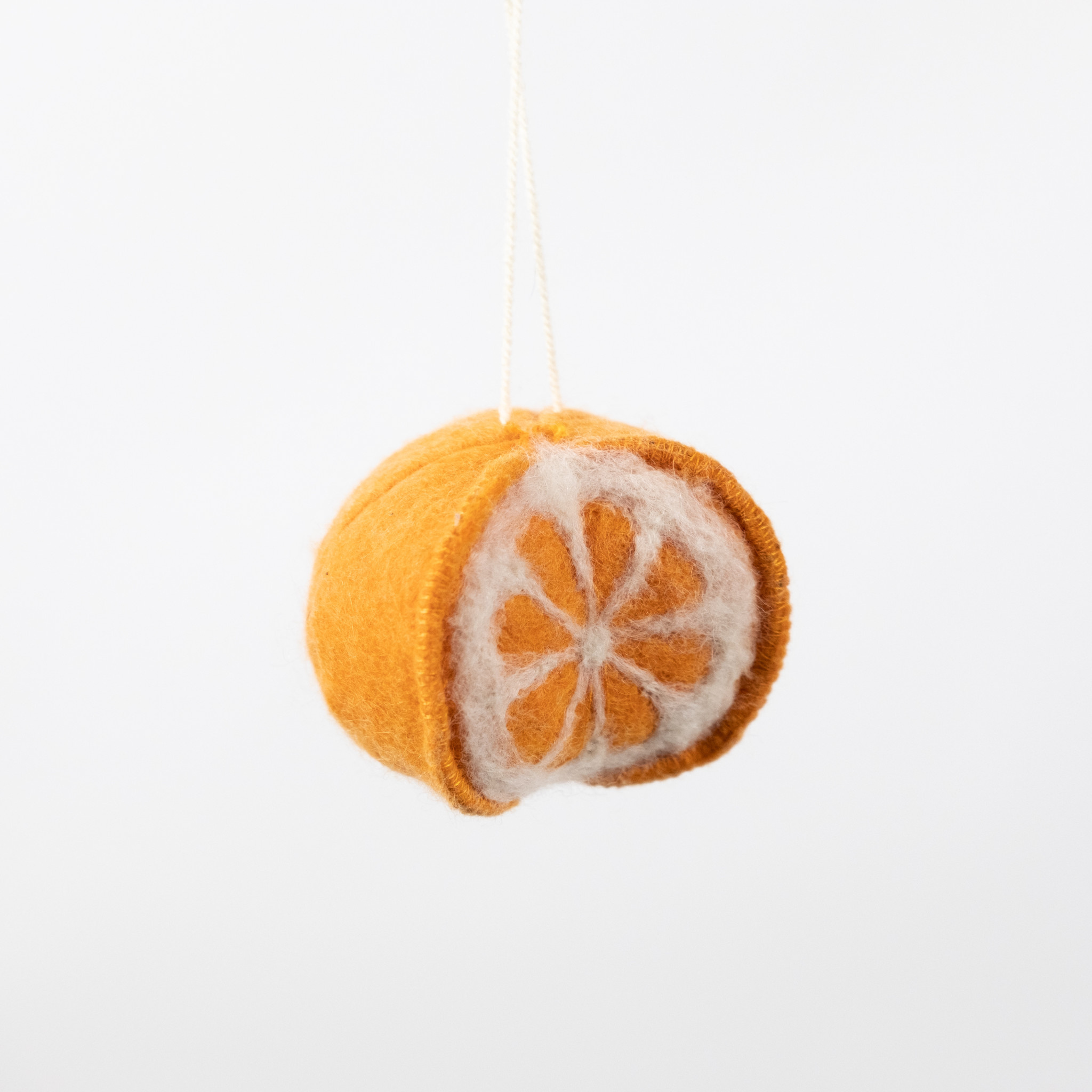 Hand Felted Orange Ornament - Fair Trade from Kyrgyzstan