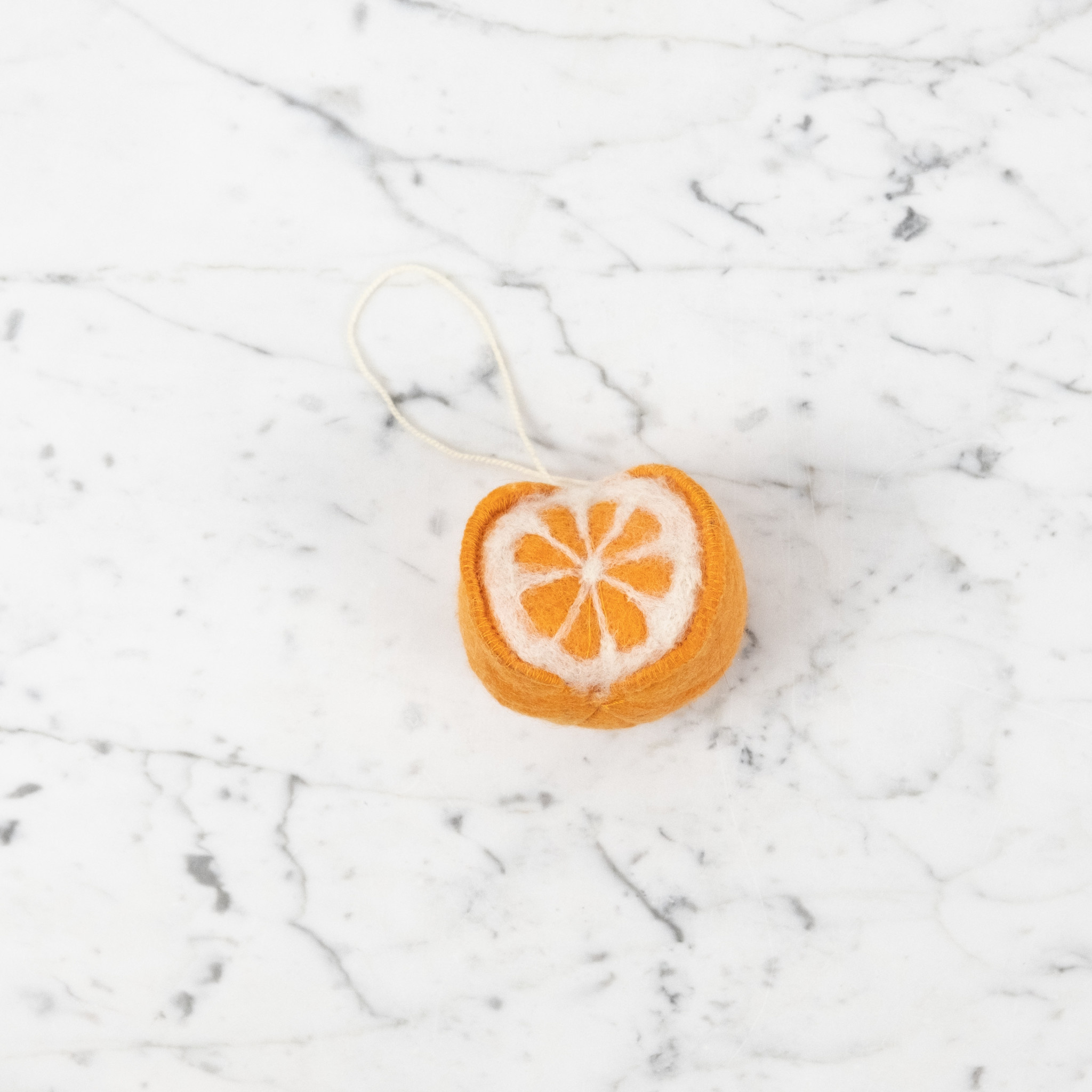 Hand Felted Orange Ornament - Fair Trade from Kyrgyzstan
