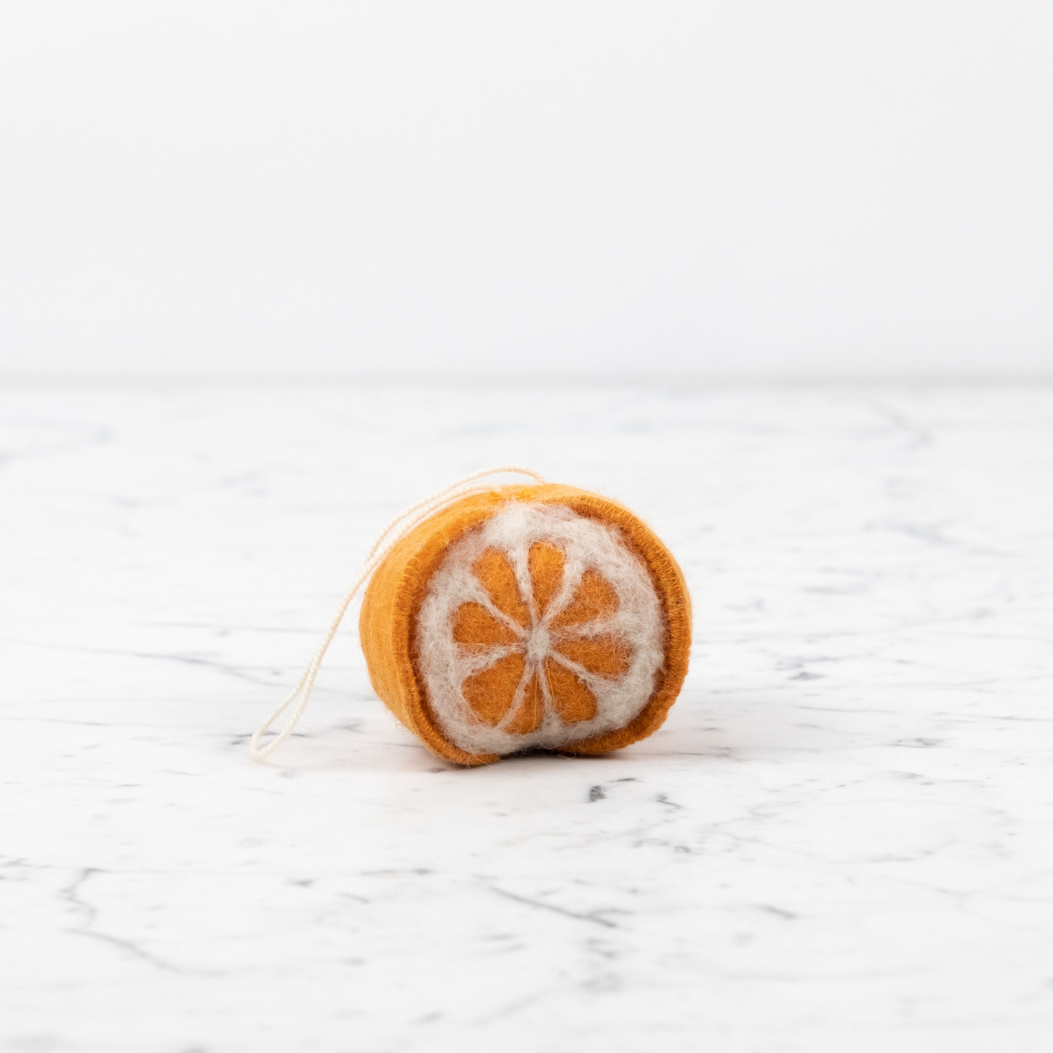 Hand Felted Orange Ornament - Fair Trade from Kyrgyzstan