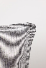 Linge Particulier French Linen Pillow Cover - 20" - Black White Stripe