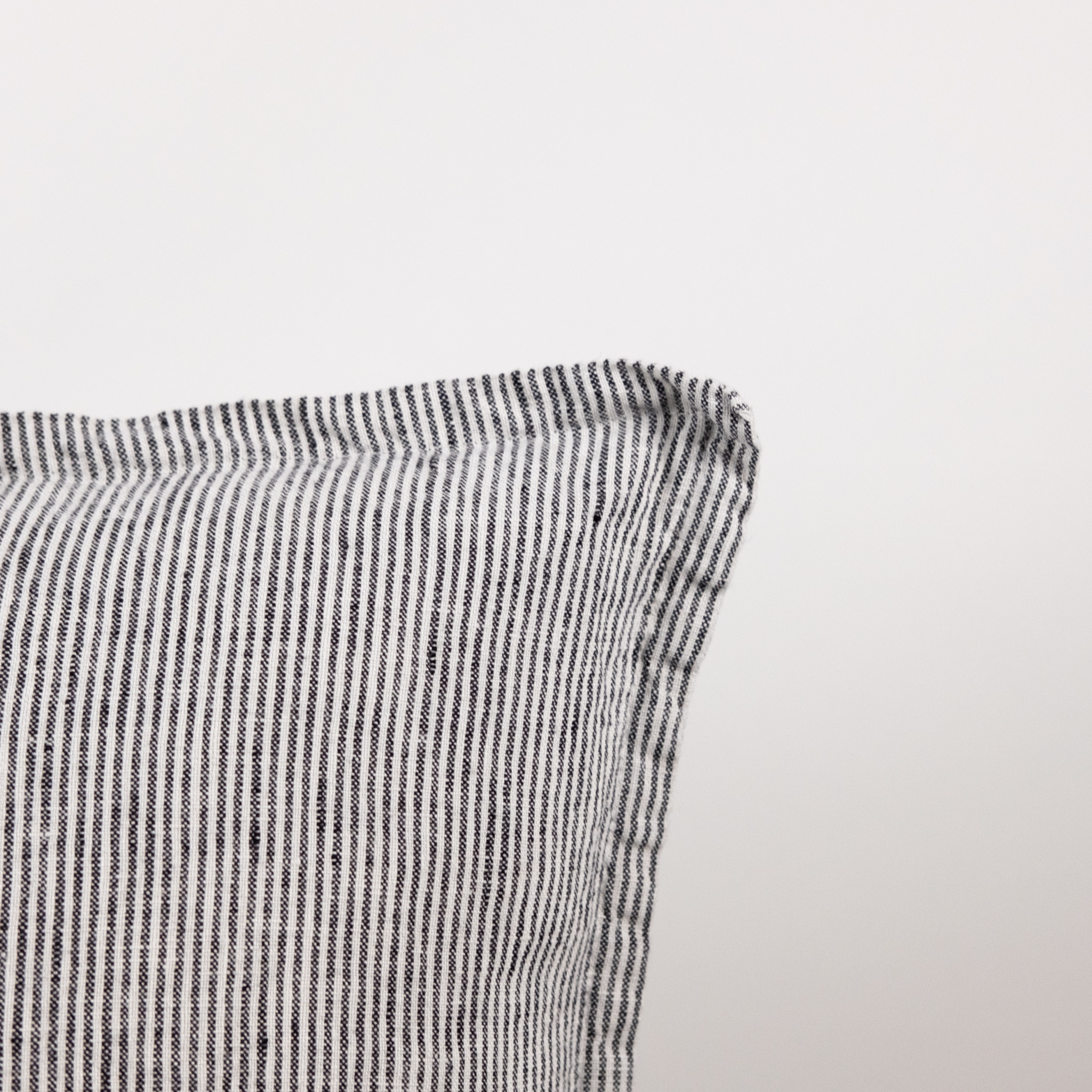 Linge Particulier French Linen Pillow Cover - 20" - Black White Stripe