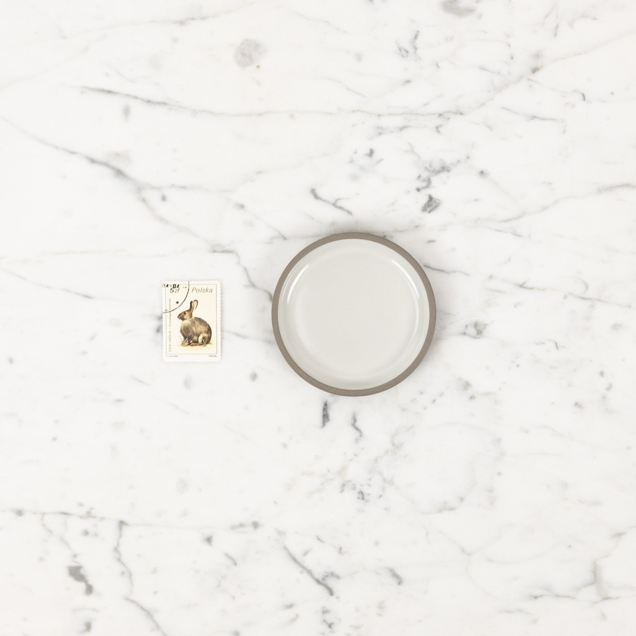 Hasami Hasami Low Profile Plate - Ash White- 3.3/8" x  .47" HAW101