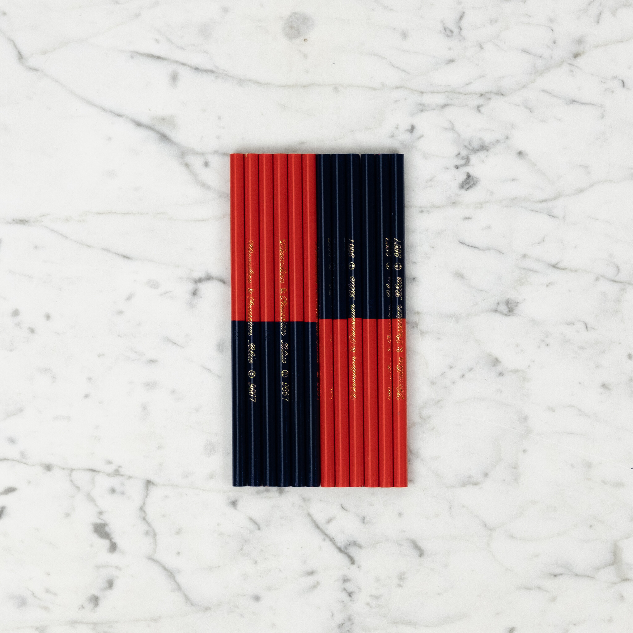 Box of 12 Kita-Boshi Pencils Vermillion Red/Prussian Blue