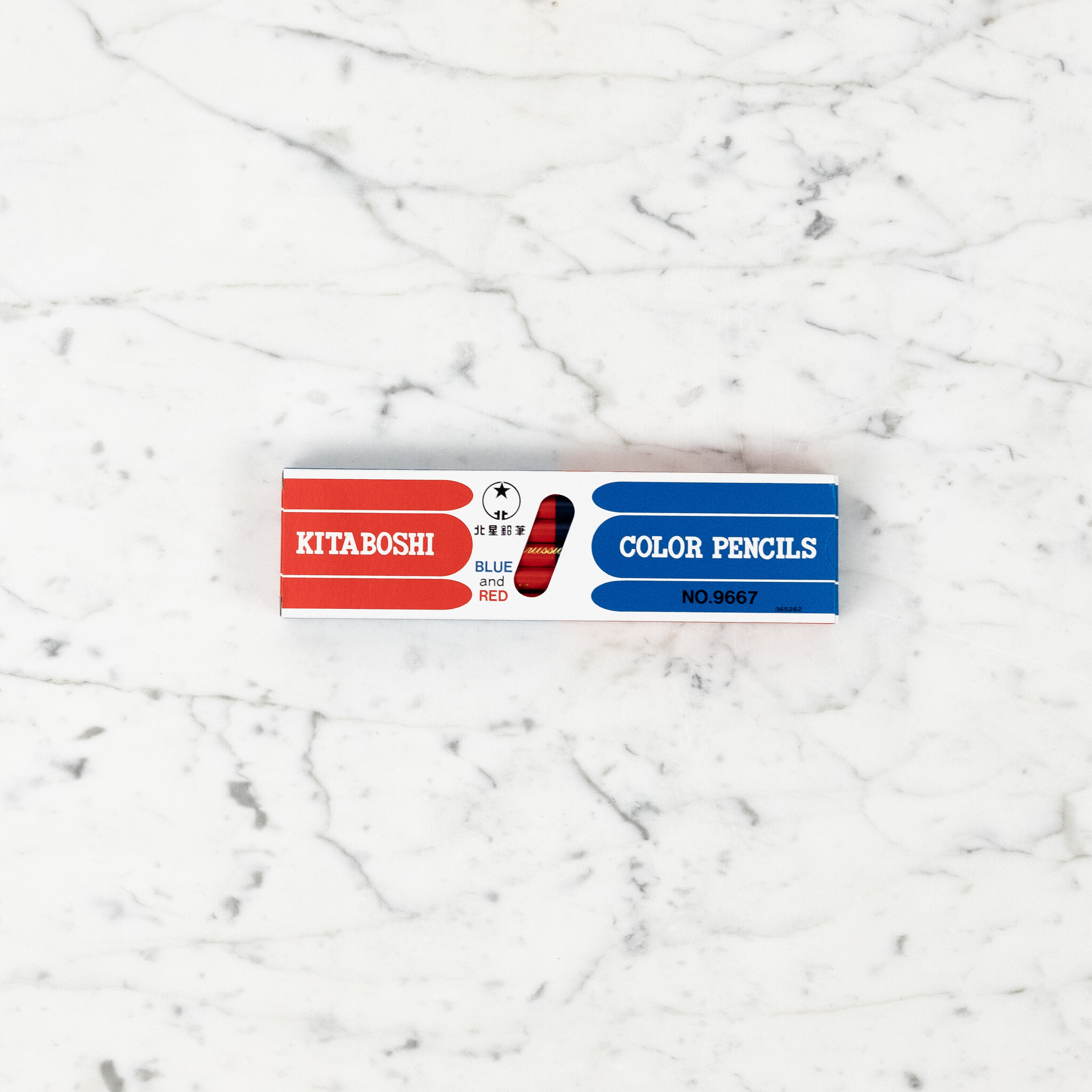 Box of 12 Kita-Boshi Pencils Vermillion Red/Prussian Blue