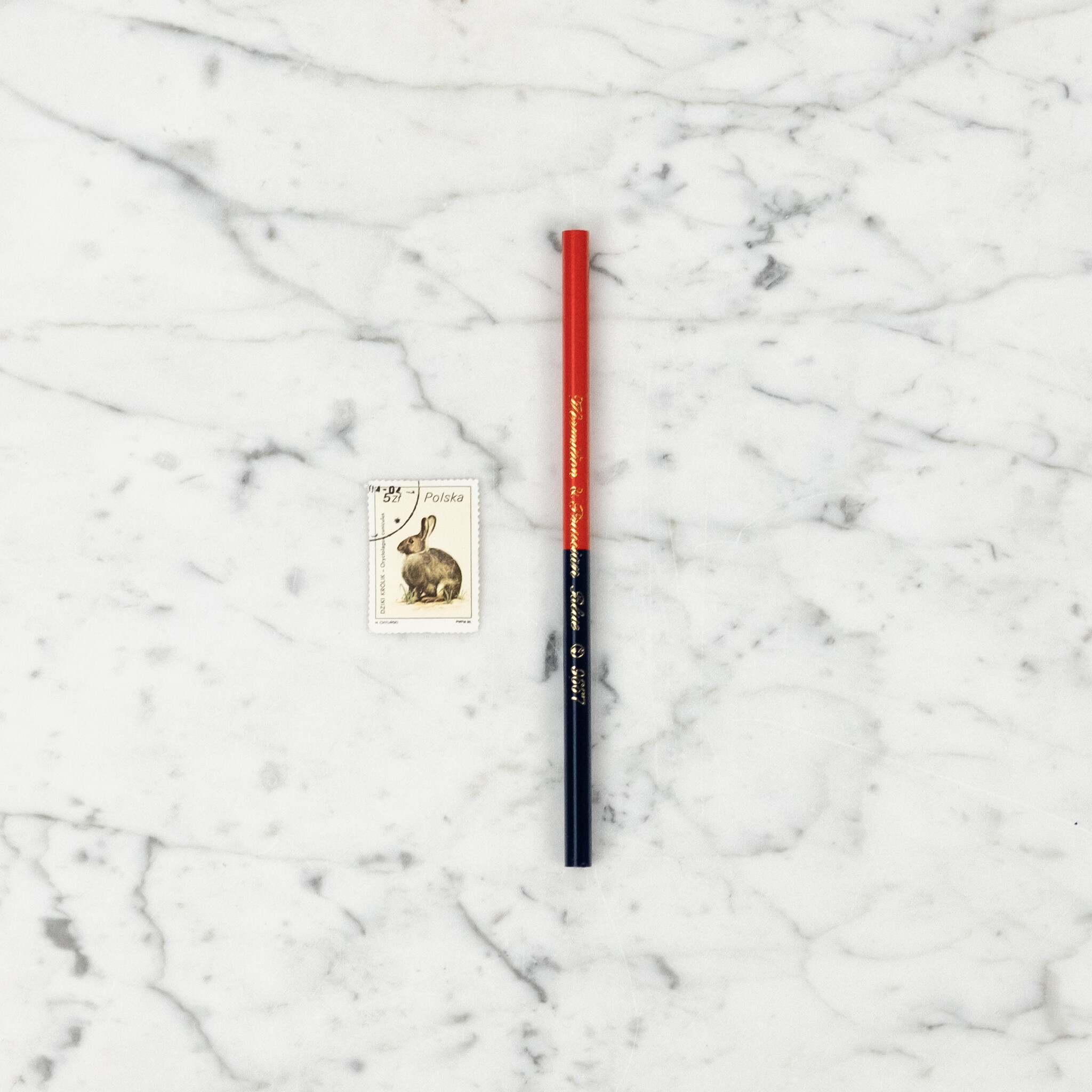 Box of 12 Kita-Boshi Pencils Vermillion Red/Prussian Blue