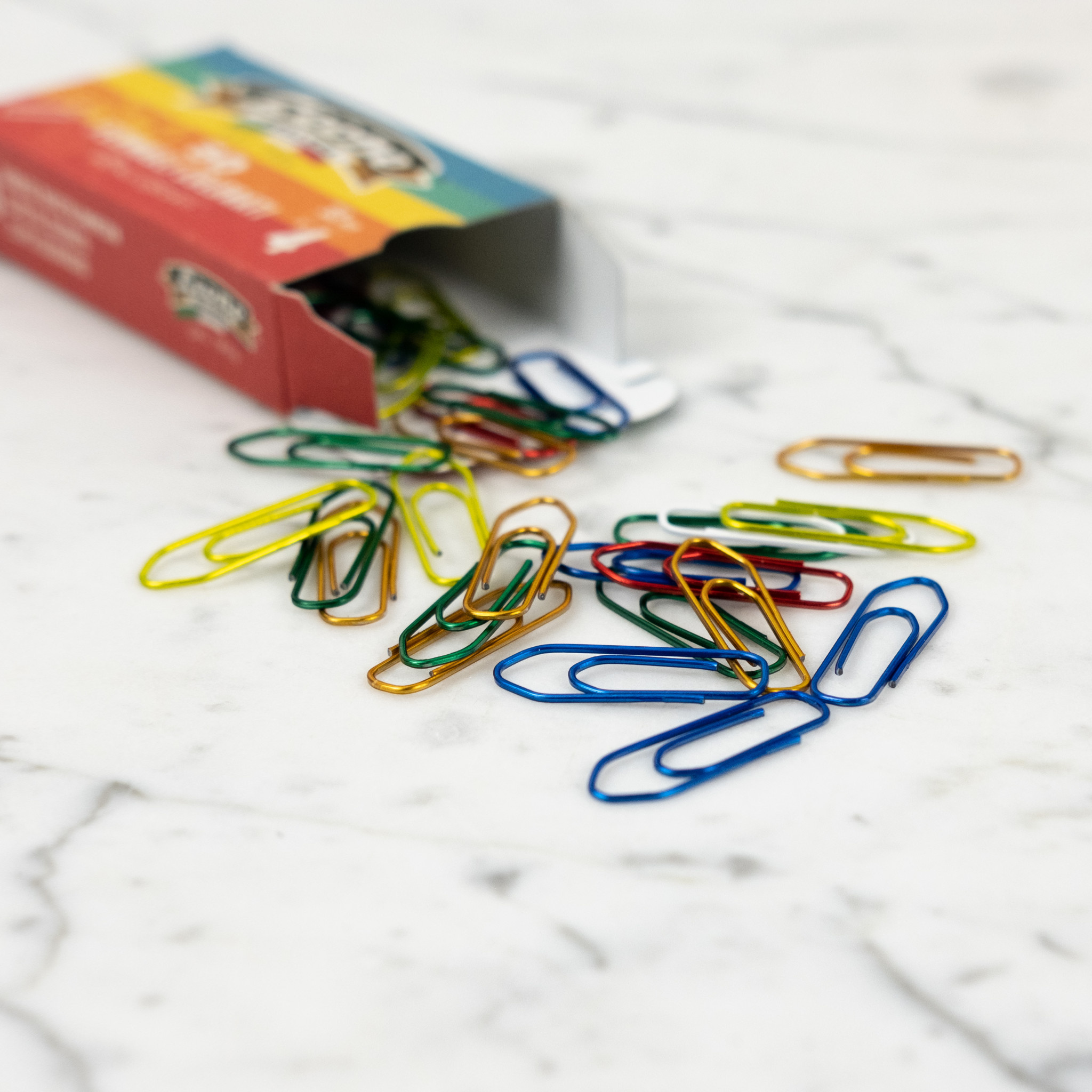 Mixes Metallic Rainbow Color Plated Paper Clips - 50 Count