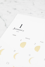 Lunar Moon Cycle Calendar - 2026 - Gold