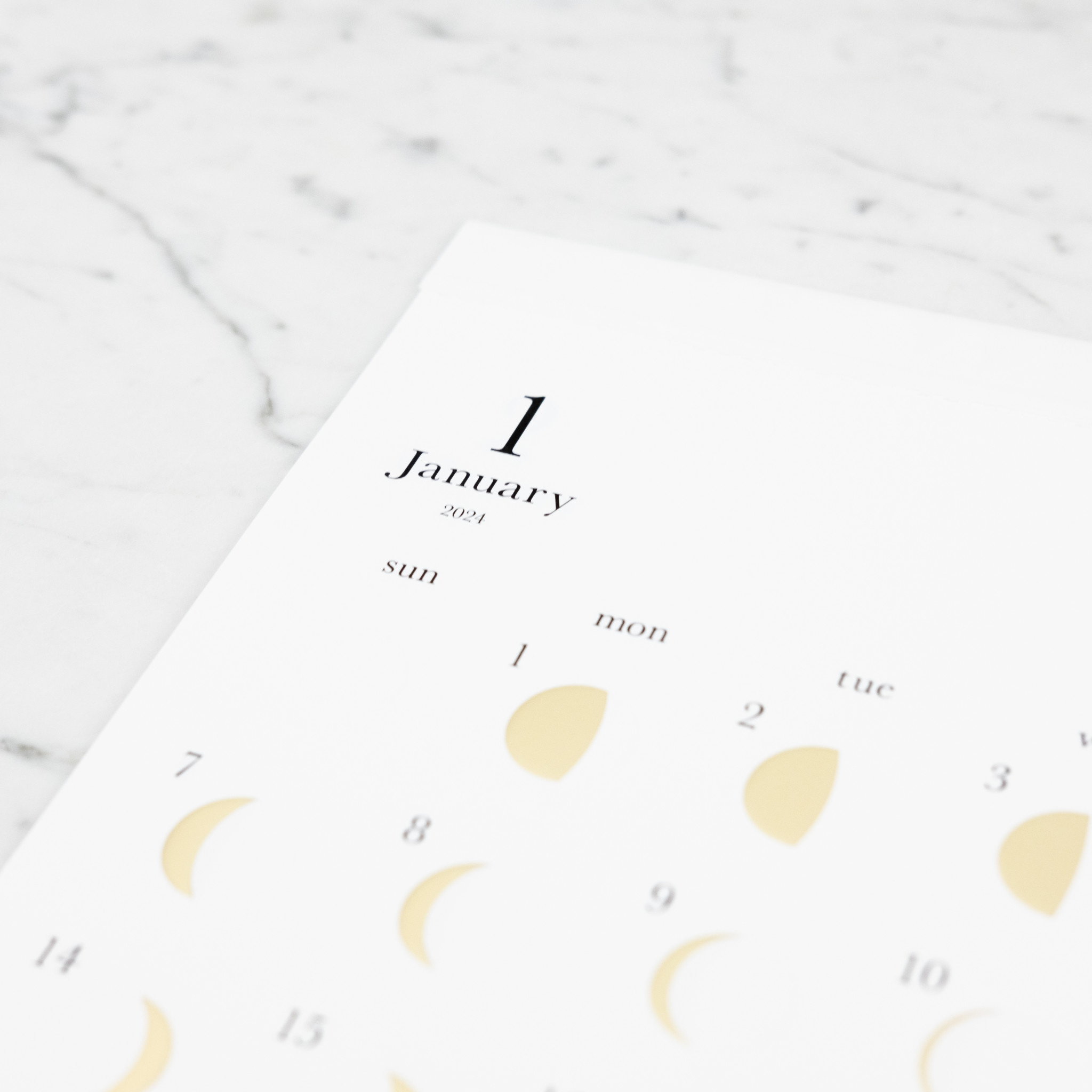 Lunar Moon Cycle Calendar - 2026 - Gold