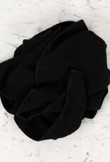 Linge Particulier French Linen + Cotton XL Waffle Compact Bath Towel - Black - 24 x 40"