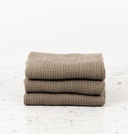 Linge Particulier French Linen + Cotton XL Waffle Compact Bath Towel- Mouse Back Grey - 24 x 40"